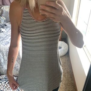 Black and White Stripe Racerback Tank